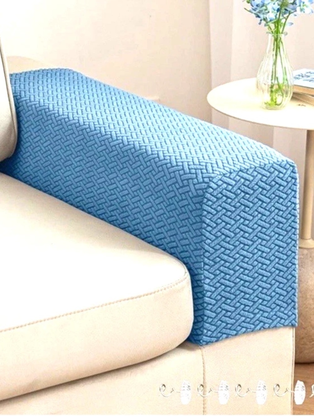 🌐SOOTHING HOME🌐 1 PAIR TEXTURED STRETCH “HERO” ARMREST FURNITURE SLIP COVERS